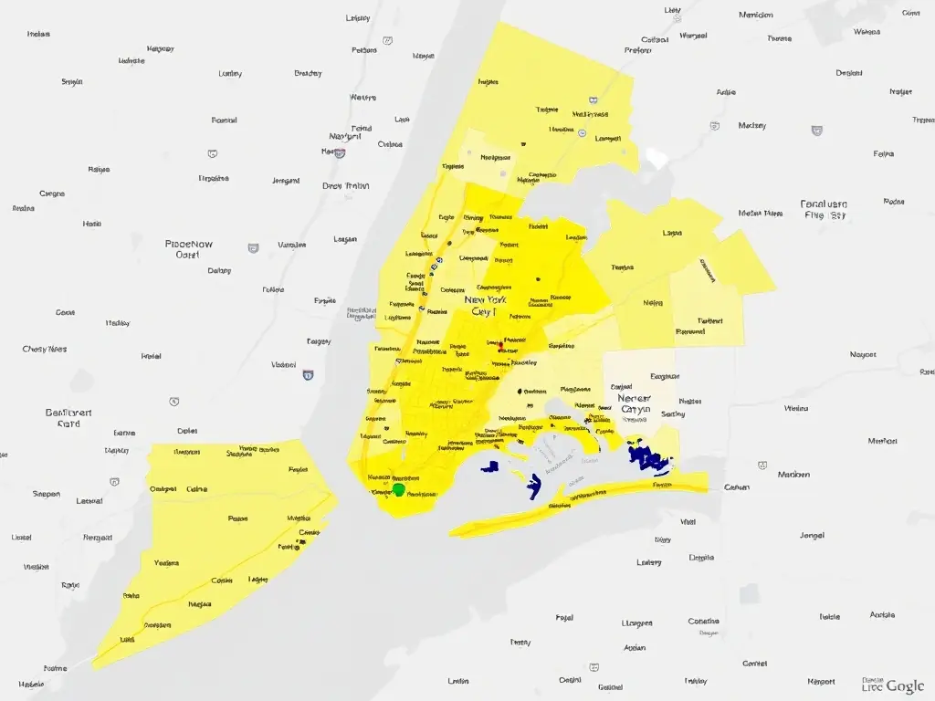A map of New York City, highlighting the areas served by PHB Recycling.