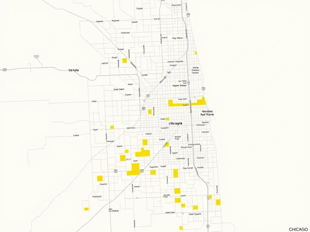 A map of Chicago, Illinois, highlighting the areas served by PHB Recycling.